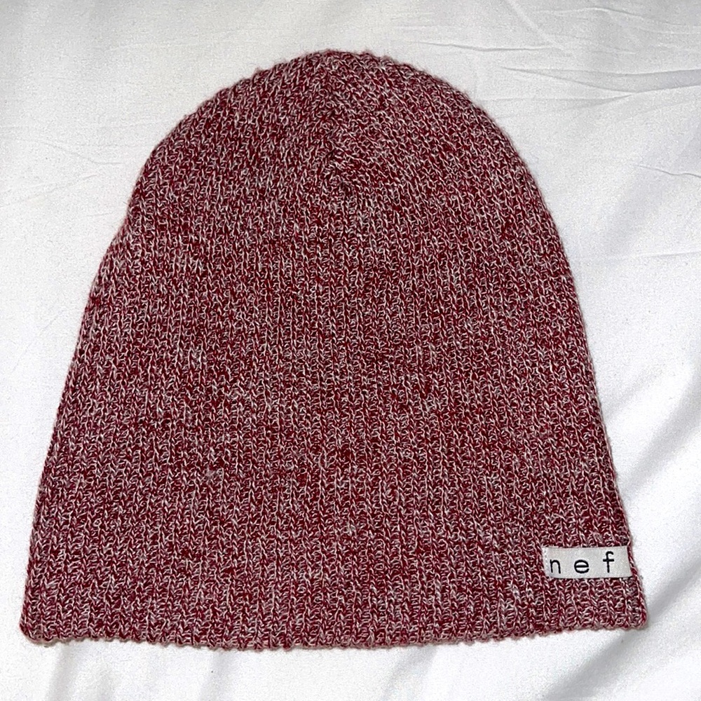 Neff Daily Beanie, Maroon and White, One Size